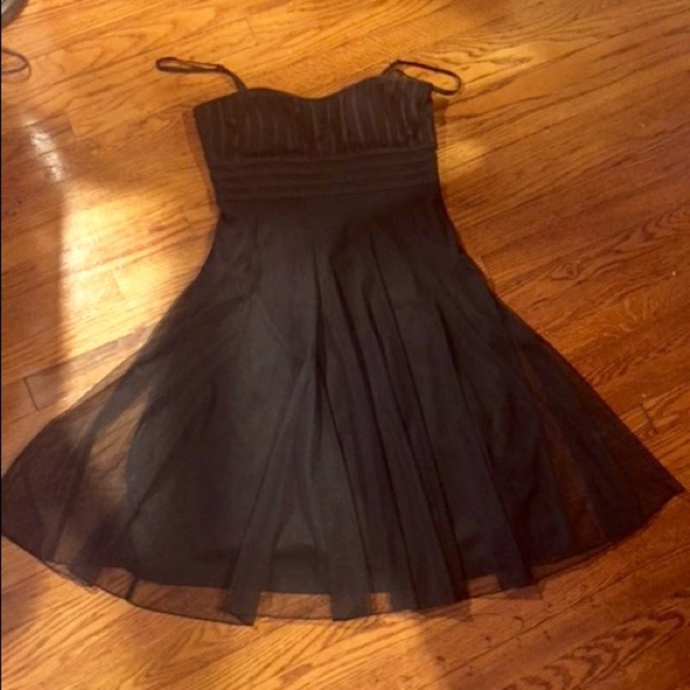NWOT black tulle high waisted dress